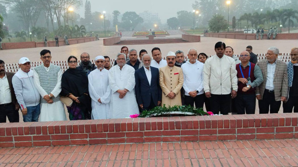জাতীয় স্মৃতিসৌধে তারেক রহমানের পক্ষে শ্রদ্ধা নিবেদন