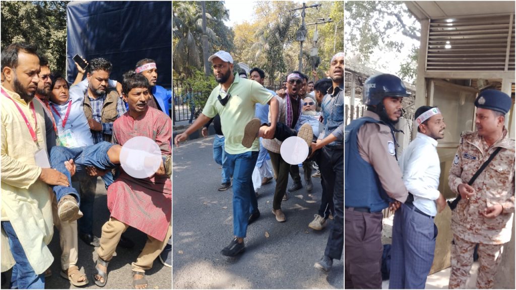 পে স্কেল দাবিতে যমুনার সামনে সংঘর্ষে আহত ১৪