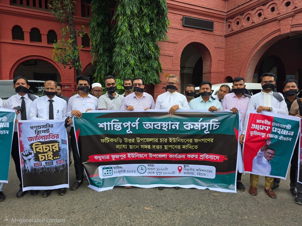 উত্তর ফটিকছড়ি উপজেলা সদর দপ্তর ন্যায্য স্থানে স্থাপনের দাবিতে শান্তিপূর্ণ অবস্থান কর্মসূচি