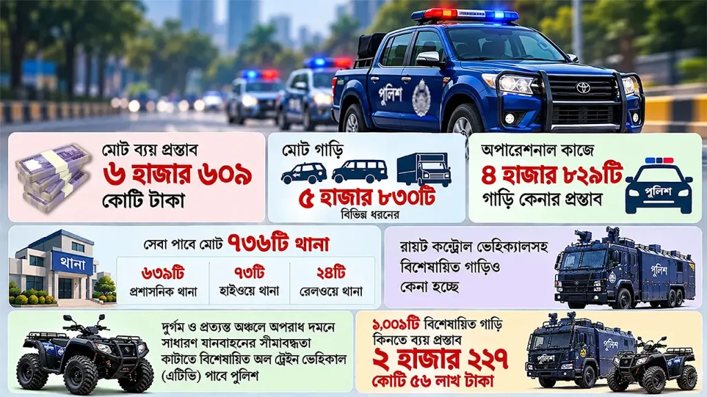সাড়ে ৬ হাজার কোটি টাকায় কেনা হচ্ছে পুলিশের গাড়ি